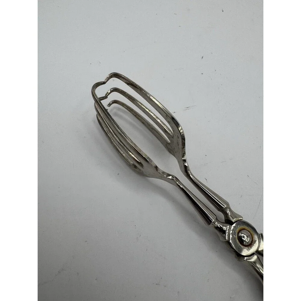 Sterling Silver Germany Floral Handle Ice Serving Pastry Food Claw Tong - 7